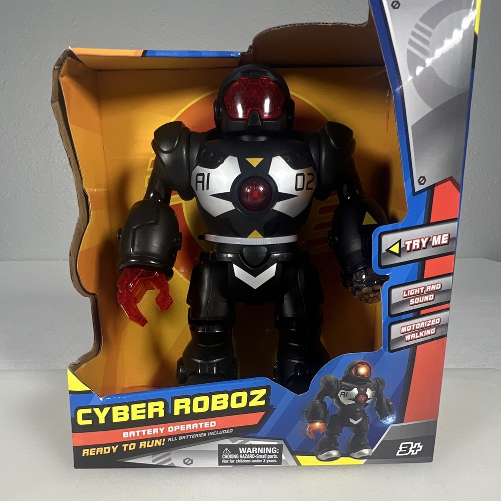 Cyber Roboz Battery Operated Walking Robot Toy w/ Light & Sound, Ages 4-7, 2024